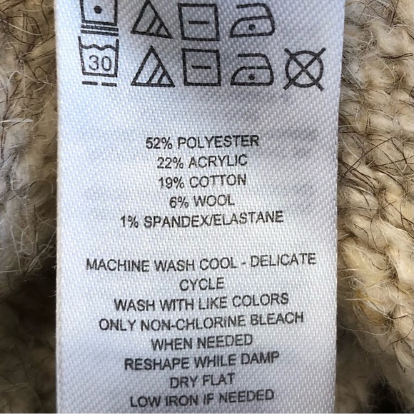 ๐ 6/$60, Sincerely Jules Sweater, Cowl Neck, Fluffy, Beige, Large - Picture 4 of 6